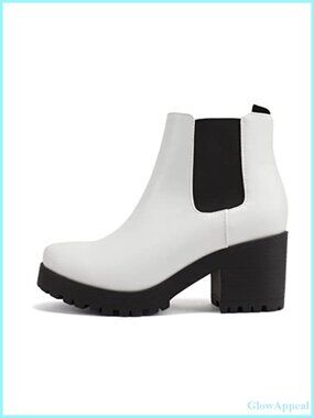 Jaber Ankle Boot Elastic Gore Chunky Heel Lug Sole